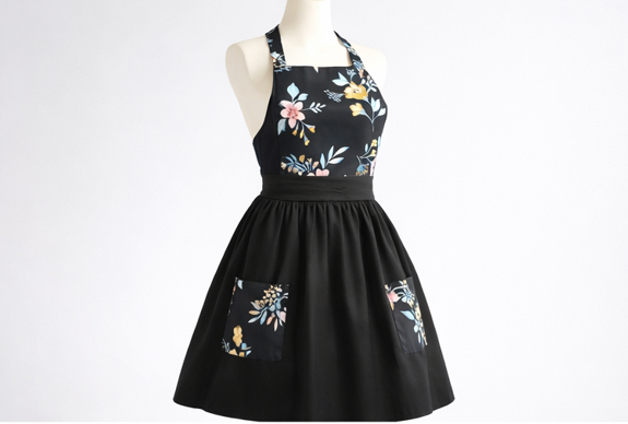 Floral Cross-Back Apron Dress