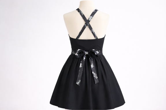 Floral Cross-Back Apron Dress